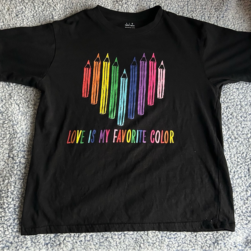 Kids Black Graphic Tee with Colorful Design